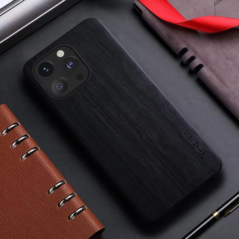 Luxury Apple iPhone Case, MagSafe Compatible, Camera Lens and Screen Protection, Ultra Thin, Shockproof, Magnetic, Full All Around Protection, Bamboo Leather Cover