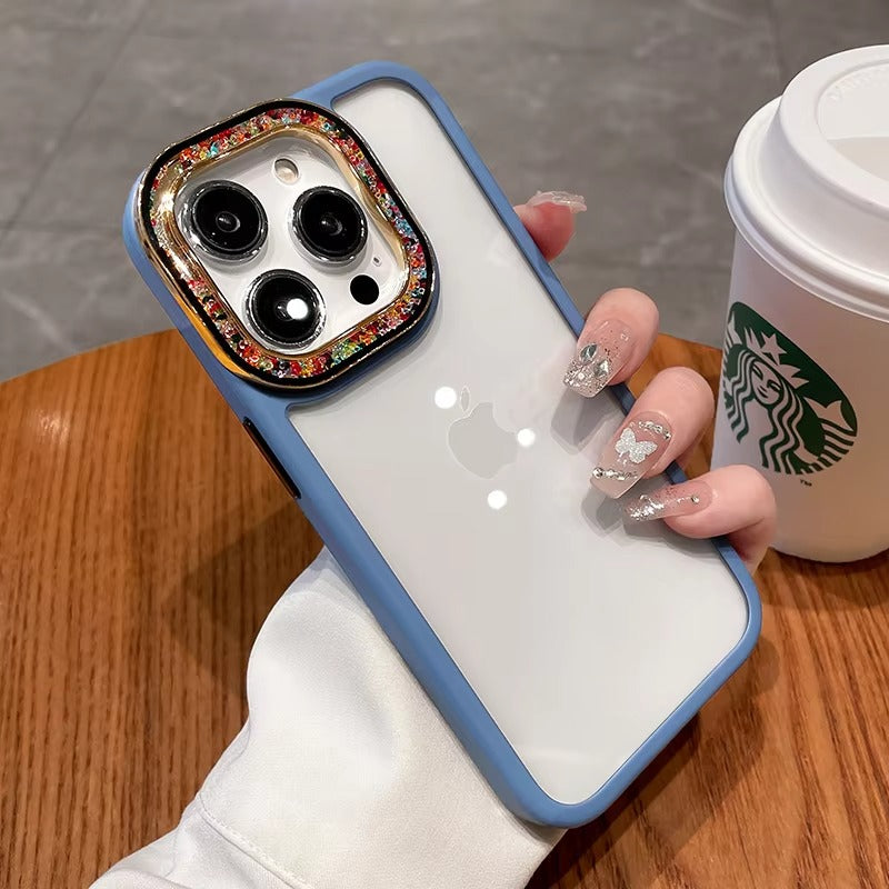 Luxury Apple iPhone Case, MagSafe Compatible, Camera Lens & Screen Protection, Ultra Thin, Shockproof, Magnetic Full All Around Cover – Glitter Diamond Transparent Armor Case with Enhanced Camera Protection