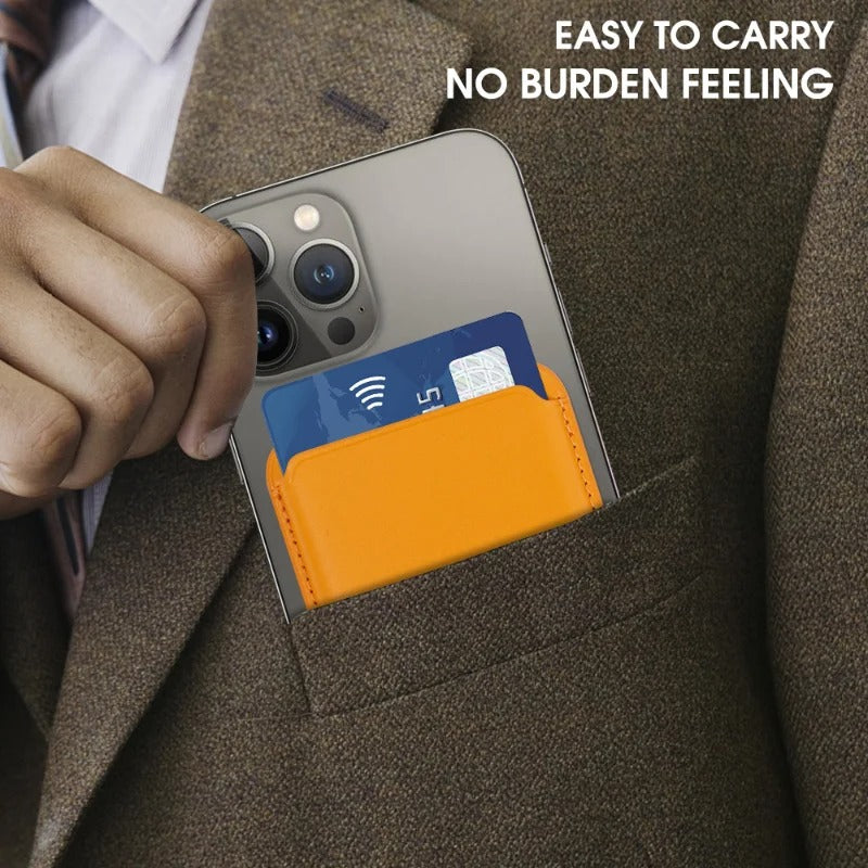 Premium Magnetic Leather Wallet for MagSafe – Slim Card Holder Case with RFID Block, Strong Magnet, Anti-Scratch, Non-Slip, Compatible with iPhone & Samsung