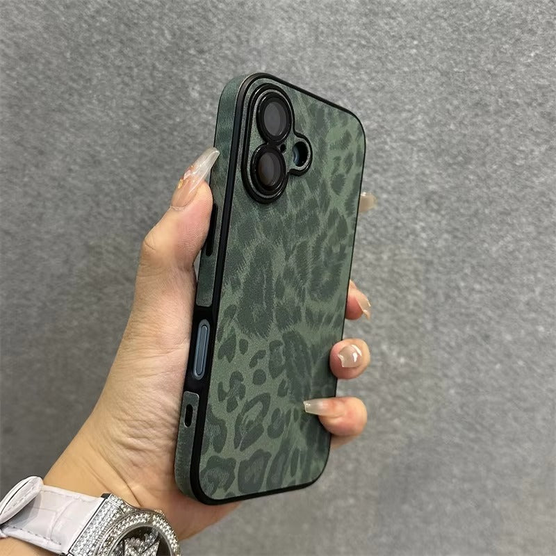 Luxury Apple iPhone Case MagSafe Compatible, Camera Lens & Screen Protection, Ultra Thin Shockproof Magnetic Full All Around Protection Cover with Wrist Strap & Leopard Design