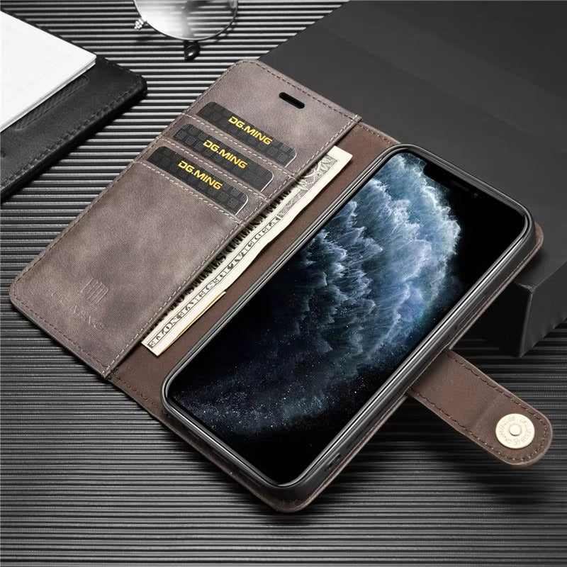 Premium Detachable Leather Apple iPhone Case, MagSafe Compatible, Ultra Thin Magnetic Shockproof Full Protection