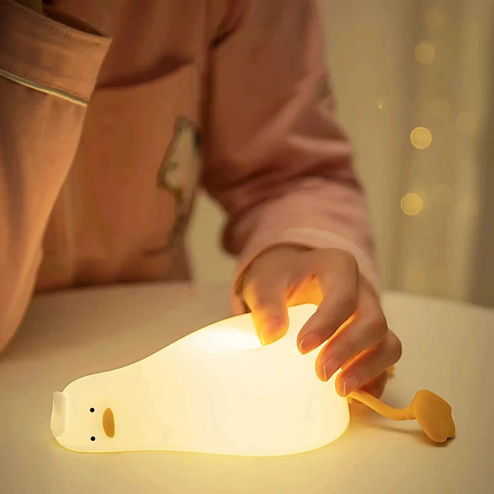 Premium Cute Animal LED Night Light – Touch Sensor, USB Rechargeable Silicone Lamp, 3 Brightness Levels, 30-Min Timer, Bedside Kids Room Decor, Portable & Soft Glow