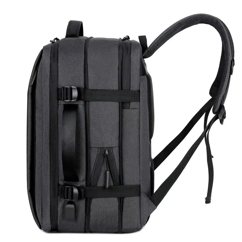 High Quality Waterproof Laptop Backpack for Men, Expandable USB Charging Bag, Business Travel School Rucksack