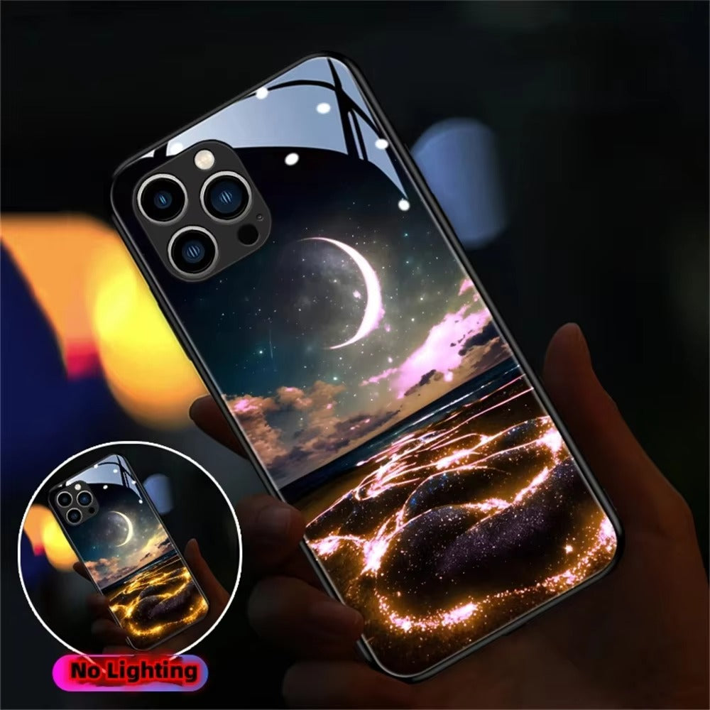 Premium Apple iPhone Case, MagSafe Compatible, Camera Lens and Screen Protection, Ultra Thin, Shockproof, Magnetic, Full All Around Protection, Starry Sky LED Glass Cover
