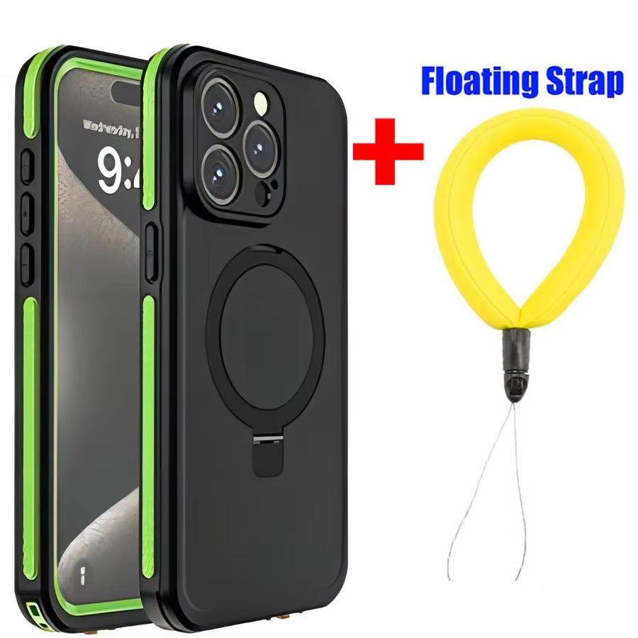Robust Apple iPhone Case MagSafe Compatible, Camera Lens & Screen Protection, Cover with IP68 Waterproof Stand Design