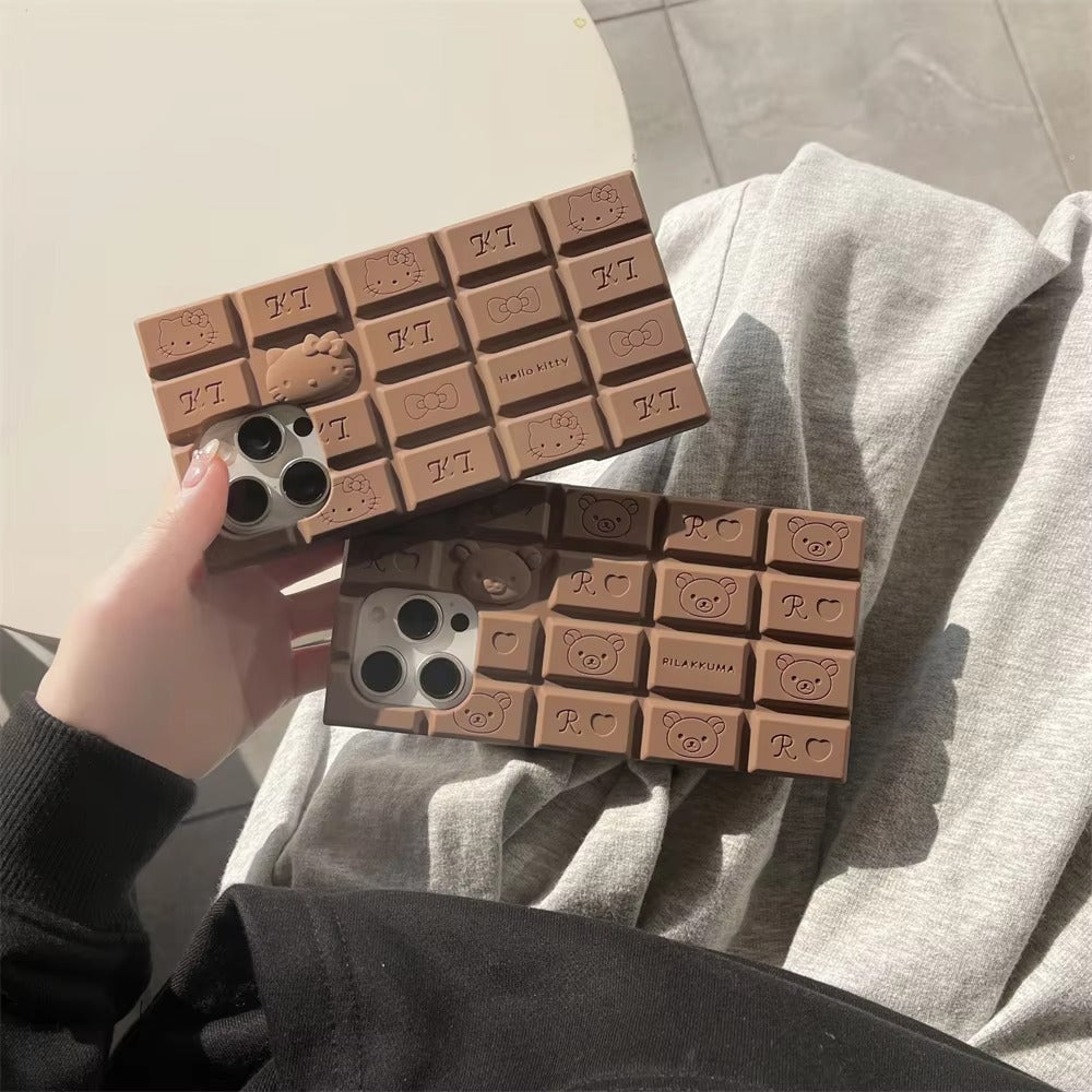 Premium Apple iPhone Case, MagSafe Compatible, Camera Lens and Screen Protection, Ultra Thin, Shockproof, Magnetic, Full All Around Protection, 3D Bear Chocolate Cover