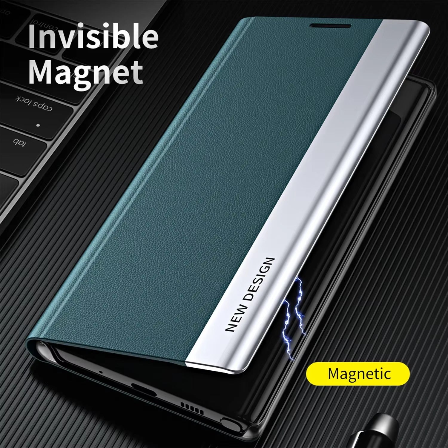 Luxury Apple iPhone Case, MagSafe Compatible, Camera Lens and Screen Protection, Ultra Thin, Shockproof, Magnetic, Full All Around Protection, Leather Flip Stand Cover