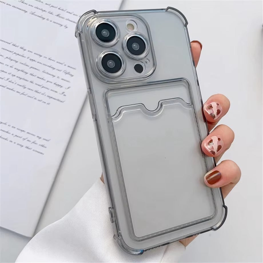 Luxury Apple iPhone Case, MagSafe Compatible, Camera Lens and Screen Protection, Ultra Thin, Shockproof, Magnetic, Full All Around Protection, Clear Card Slot Bumper Cover