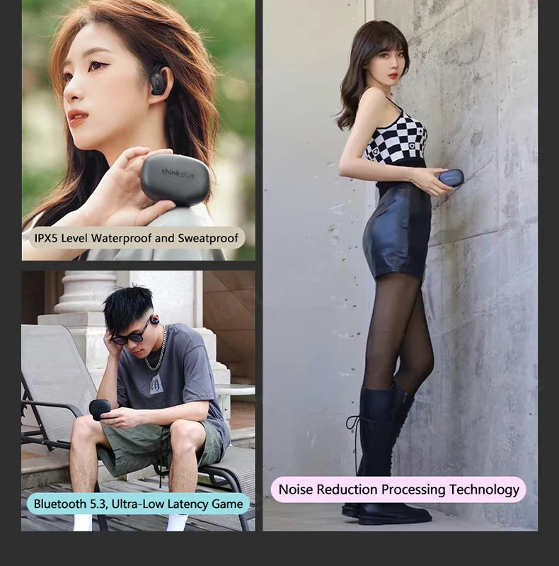 Premium Bluetooth 5.3 Wireless Earbuds for iPhone – TWS Sport with Stereo Sound, Noise Reduction, and Low-Latency Gaming Mode