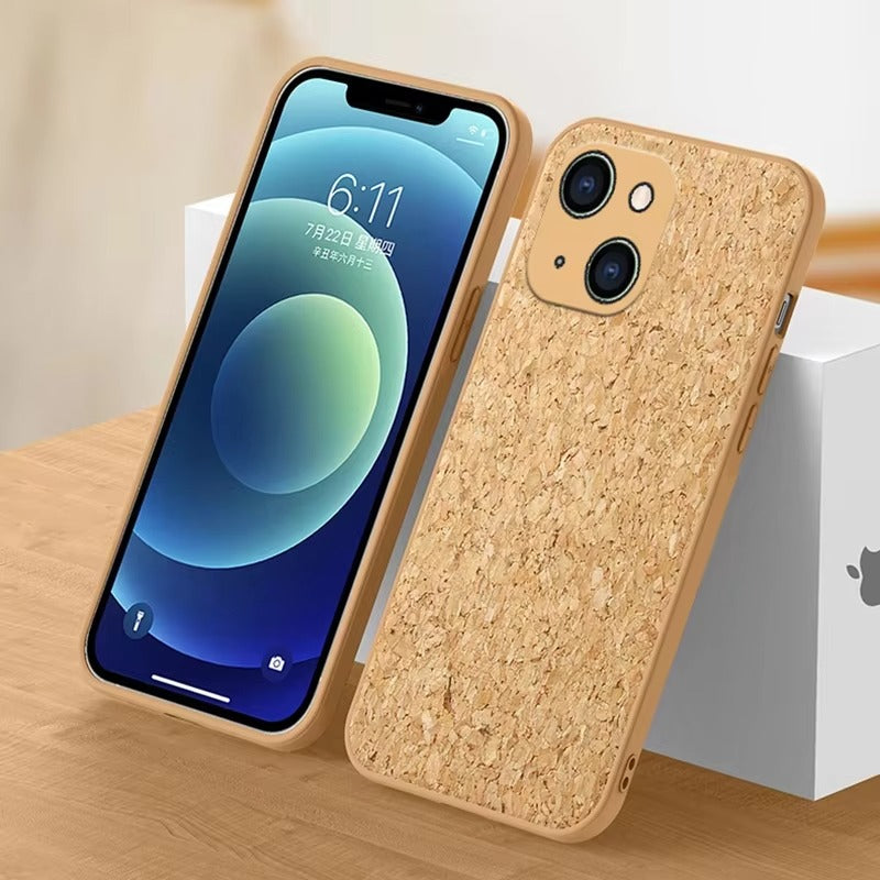 Luxury Apple iPhone Case, MagSafe Compatible, Camera Lens and Screen Protection, Ultra Thin, Shockproof, Magnetic, Full All Around Protection, Cork Wood Soft Cover