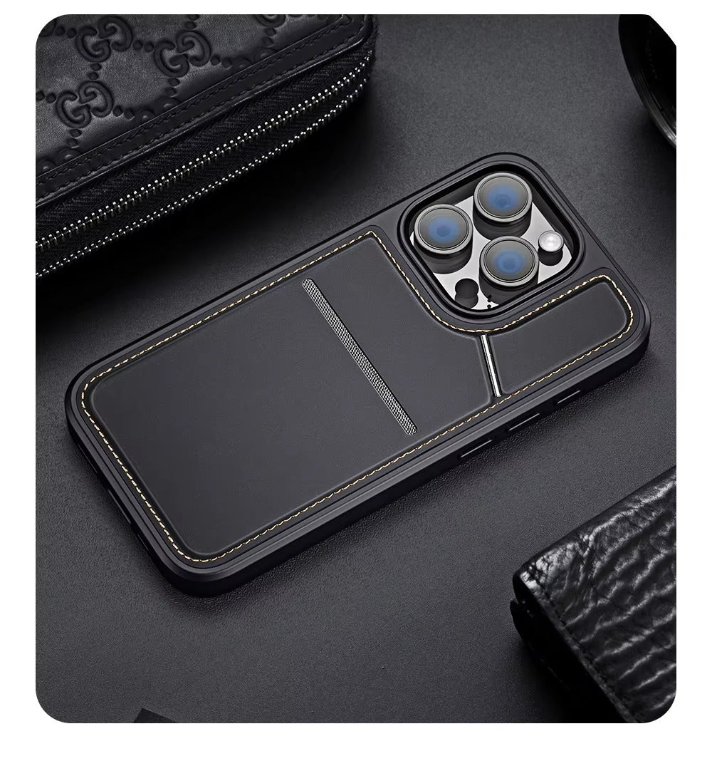 Premium Apple iPhone Case, MagSafe Compatible, Camera Lens and Screen Protection, Ultra Thin, Shockproof, Magnetic, Full All Around Protection, 3-in-1 Business Card Cover