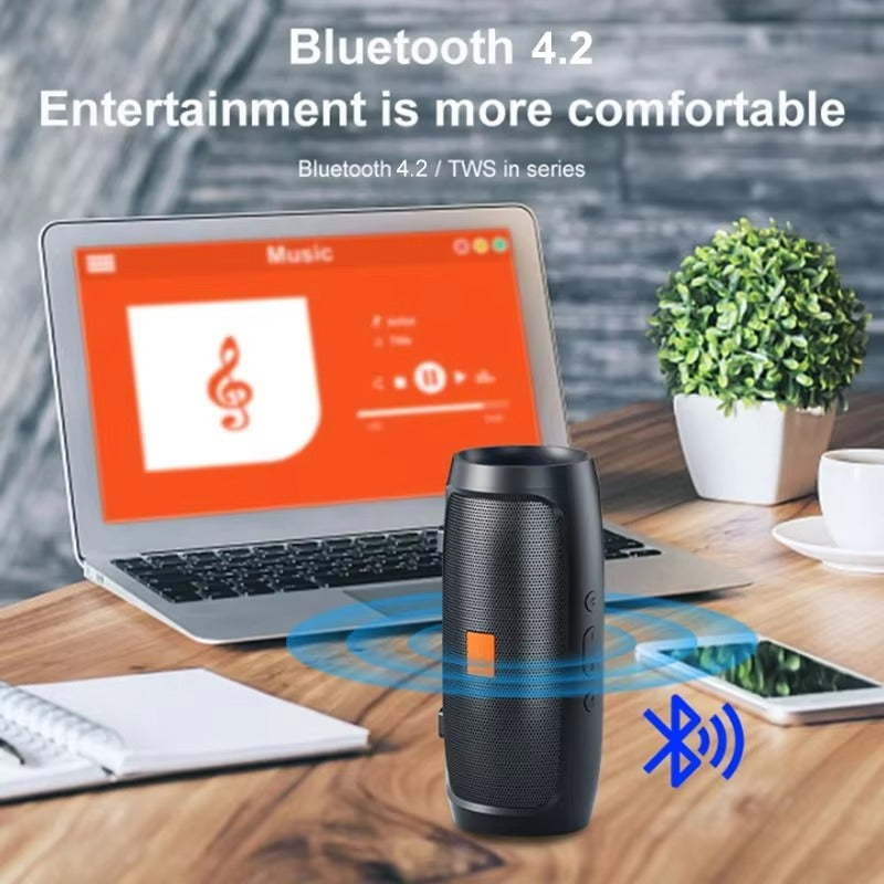 High Quality Portable Bluetooth Speaker for iPhone – Dual Stereo Subwoofer with FM Radio, TF/USB Playback, Loud Outdoor