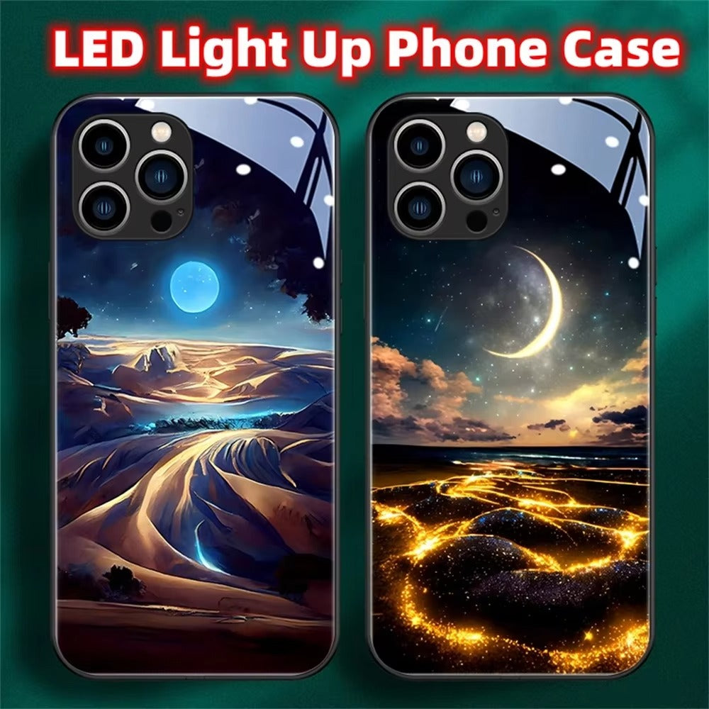 Premium Apple iPhone Case, MagSafe Compatible, Camera Lens and Screen Protection, Ultra Thin, Shockproof, Magnetic, Full All Around Protection, Starry Sky LED Glass Cover