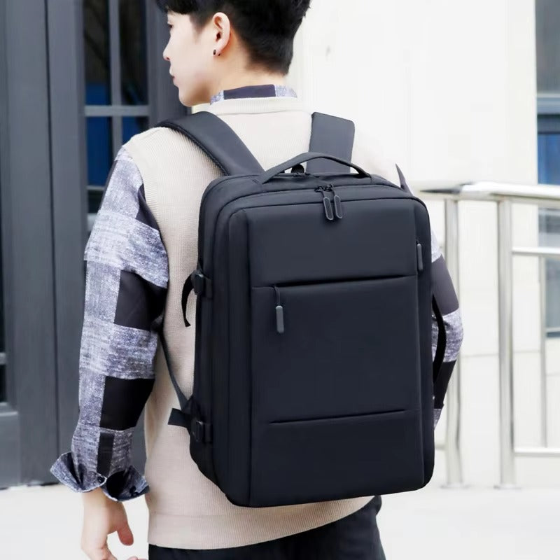 High Quality Waterproof Laptop Backpack for Men, Expandable USB Charging Bag, Business Travel School Rucksack
