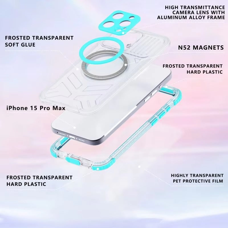 Luxury Apple iPhone Case MagSafe Compatible, Camera Lens & Screen Protection, Cover with IP68 Sealed Sport Design