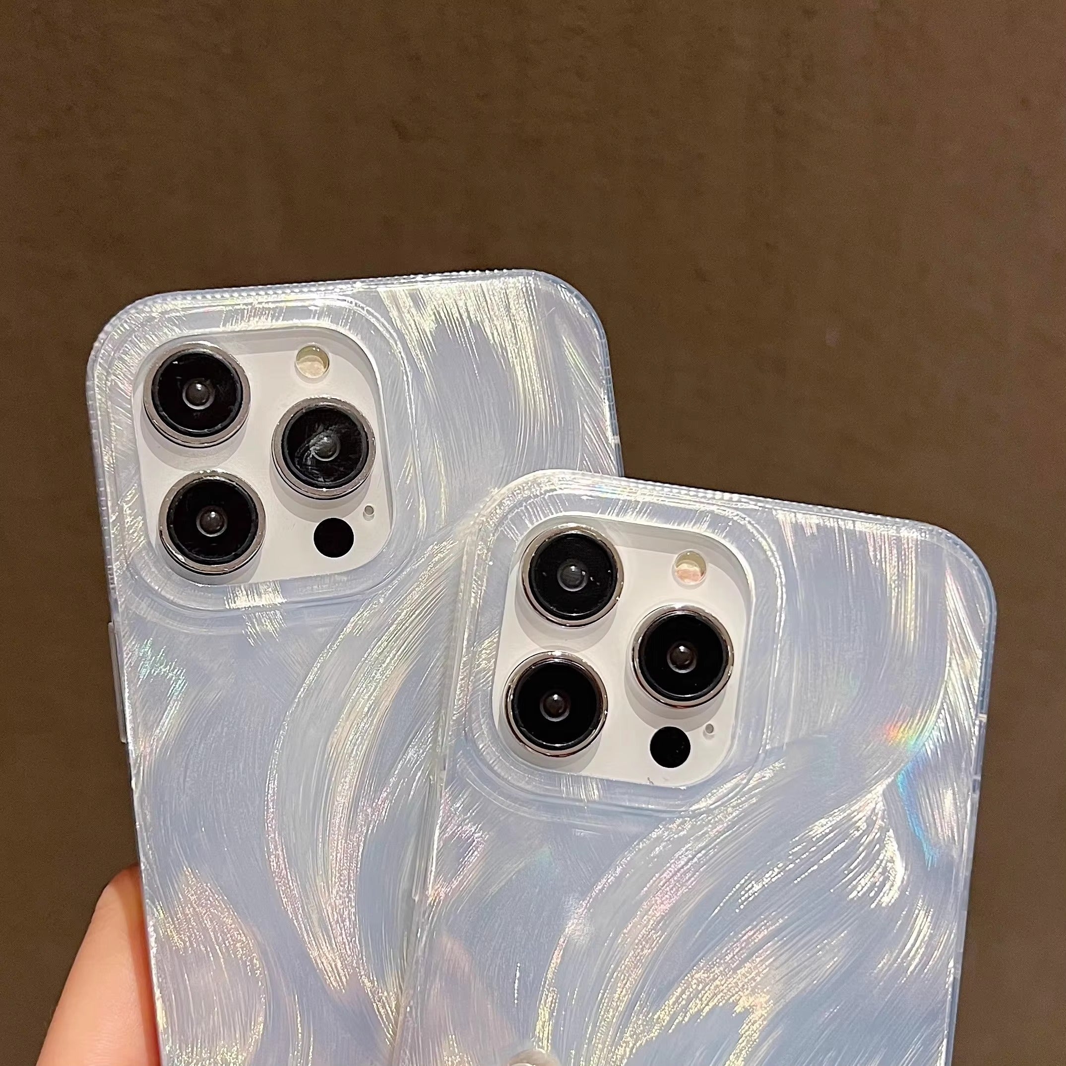 Luxury Apple iPhone Case, MagSafe Compatible, Camera Lens & Screen Protection, Ultra Thin, Shockproof, Magnetic Full All Around Cover – Laser Silver Gradient Silicone Case with Anti-Slip Edges & Soft Protective Design