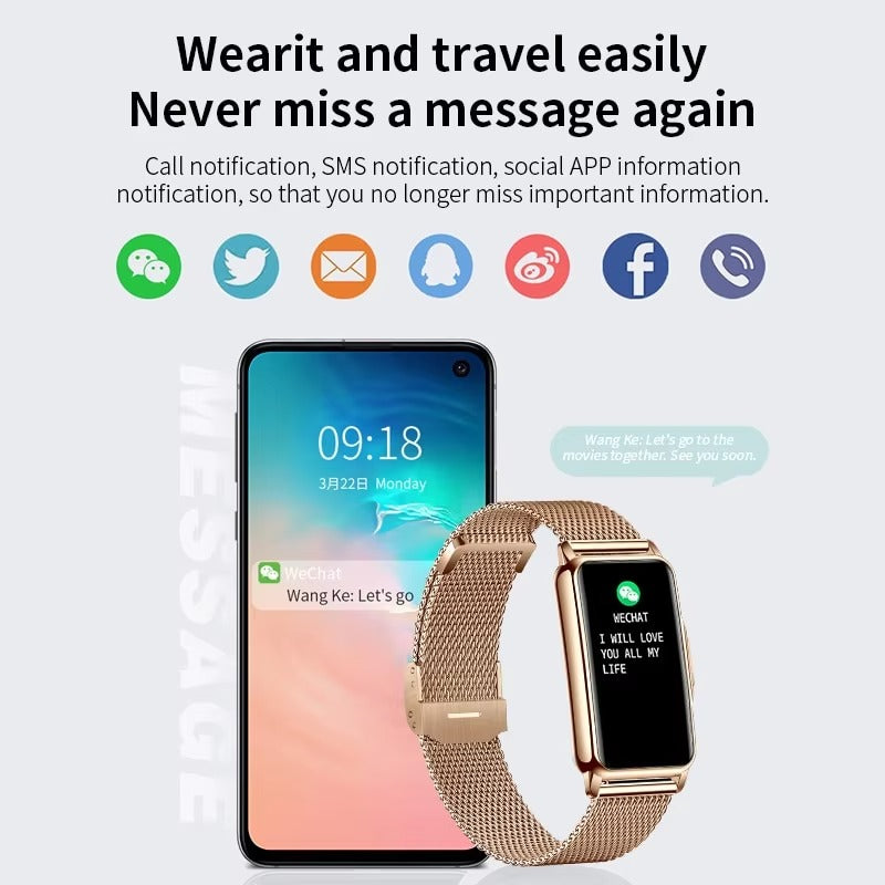 Luxury Smartwatch for Women with Bluetooth Calling – Full Touchscreen Fitness Tracker for iPhone, IP67 Waterproof, Heart Rate