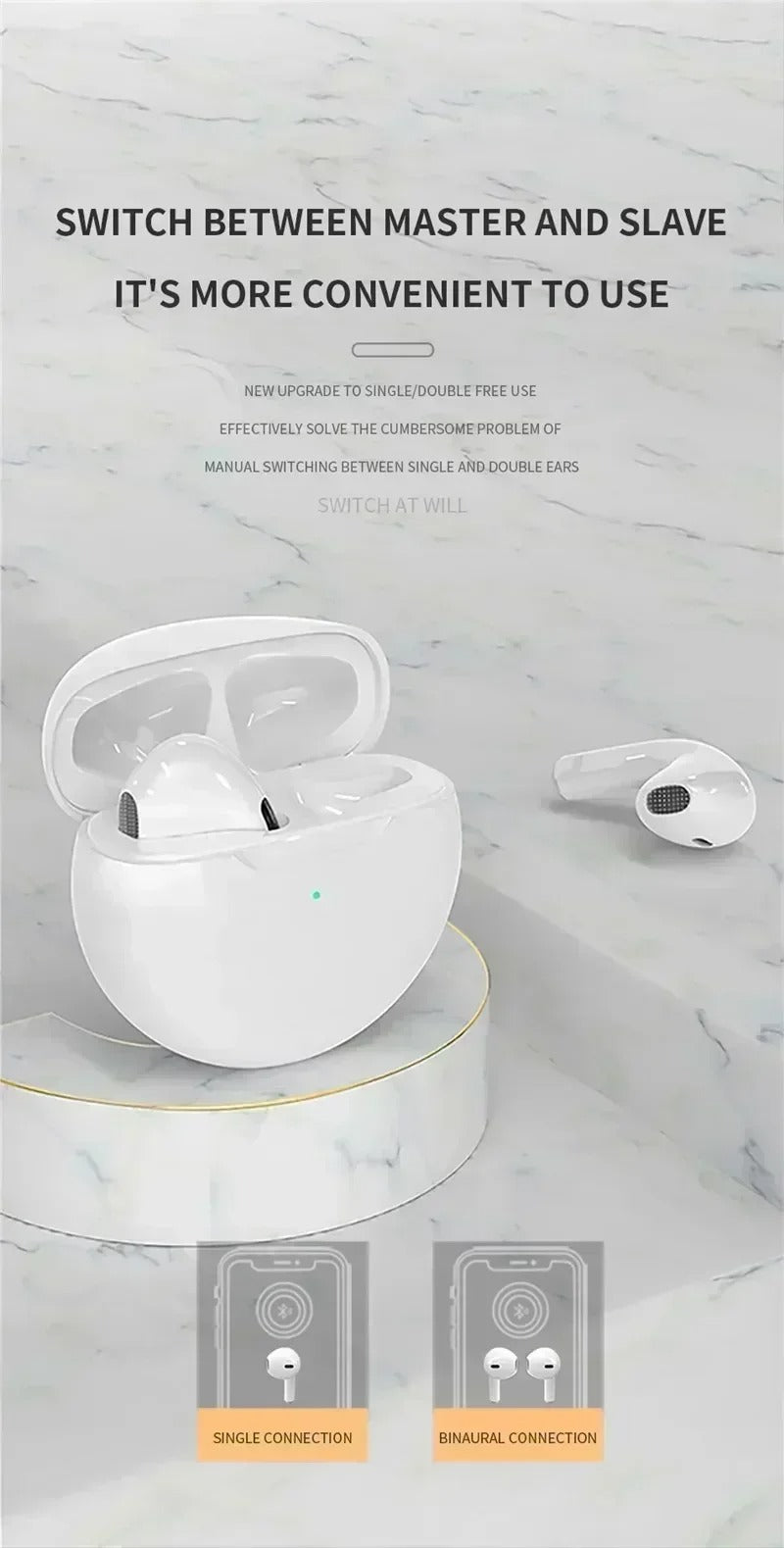 Premium TWS Wireless Earbuds with Mic – Bluetooth 5.0, Noise Cancelling, Touch Control, Long Battery Life, HiFi Stereo Earphones for iOS & Android