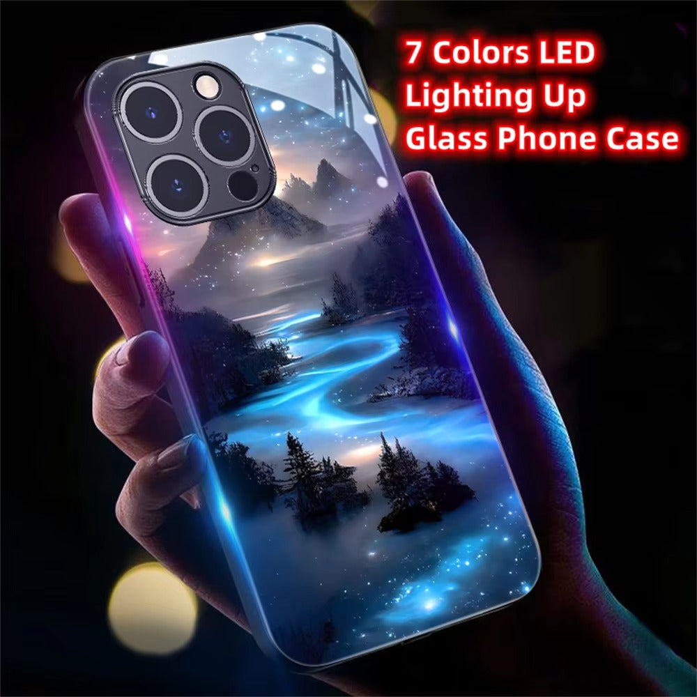 Premium Apple iPhone Case, MagSafe Compatible, Camera Lens and Screen Protection, Ultra Thin, Shockproof, Magnetic, Full All Around Protection, Galaxy LED Glass Cover