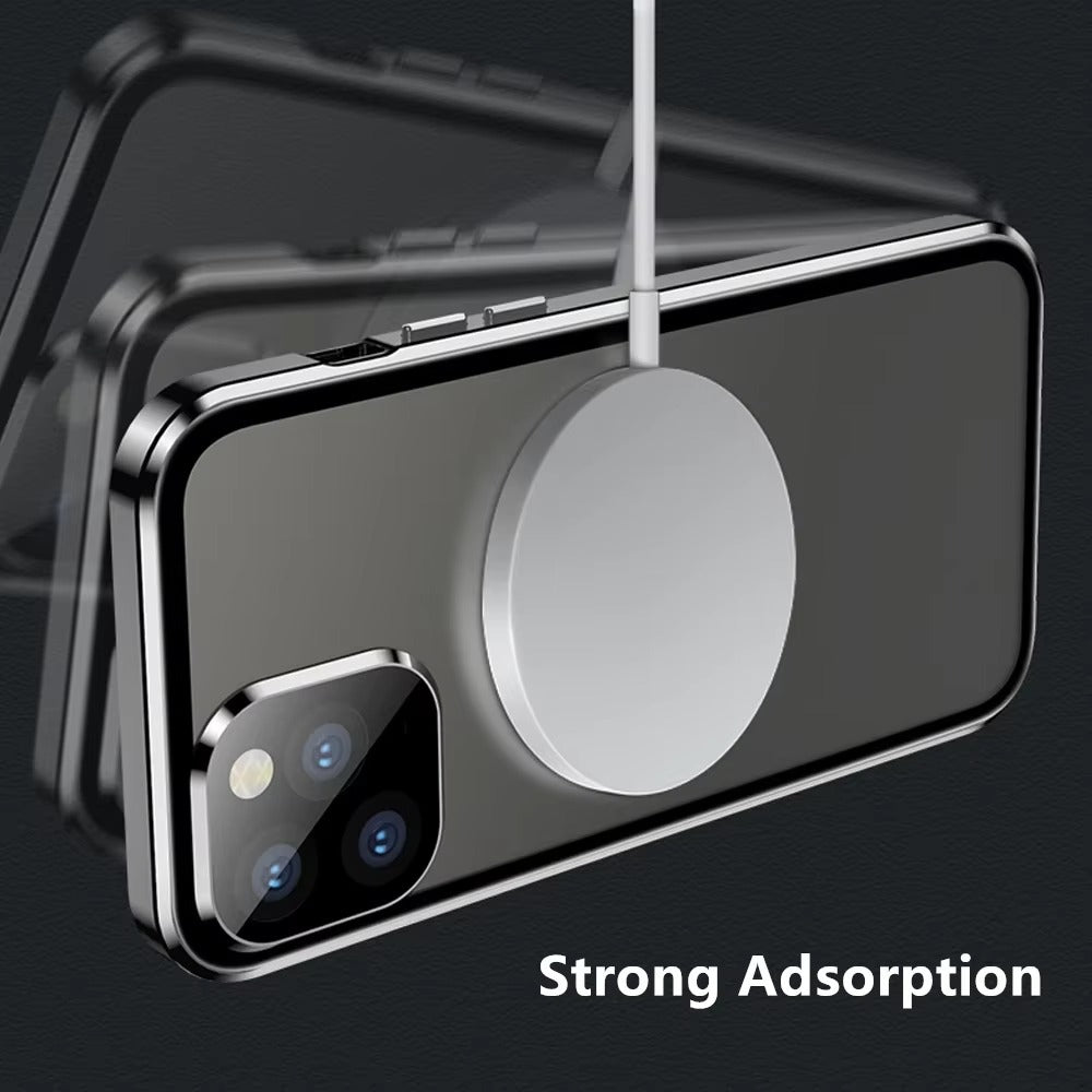 Premium Apple iPhone Case MagSafe Compatible, Magnetic Full All Around Protection Cover with 360 Metal Glass Alloy Shield