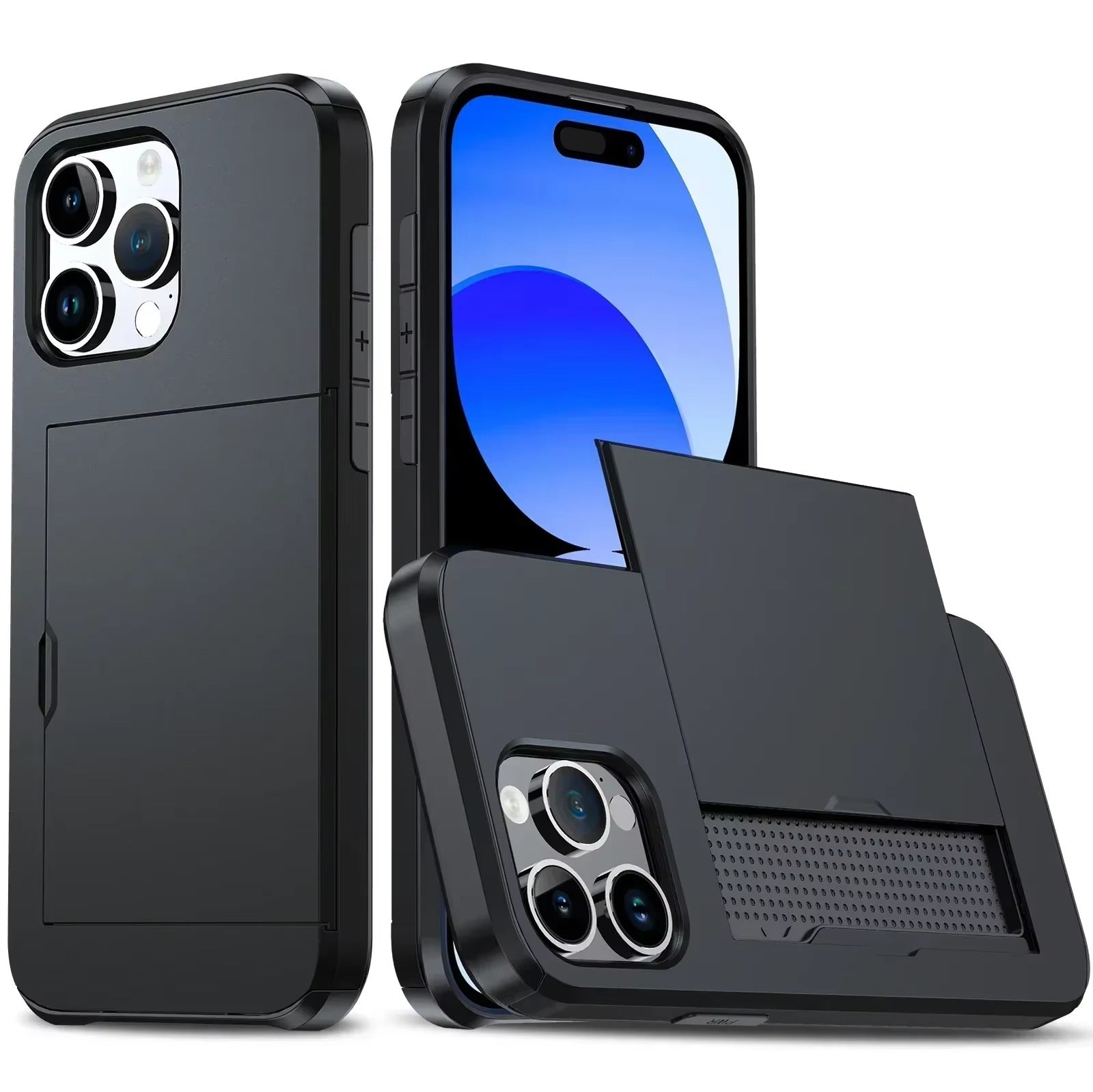 Robust Apple iPhone Case, MagSafe Compatible, Camera Lens and Screen Protection, Ultra Thin, Shockproof, Magnetic, Full All Around Protection, Slide Card Wallet Cover
