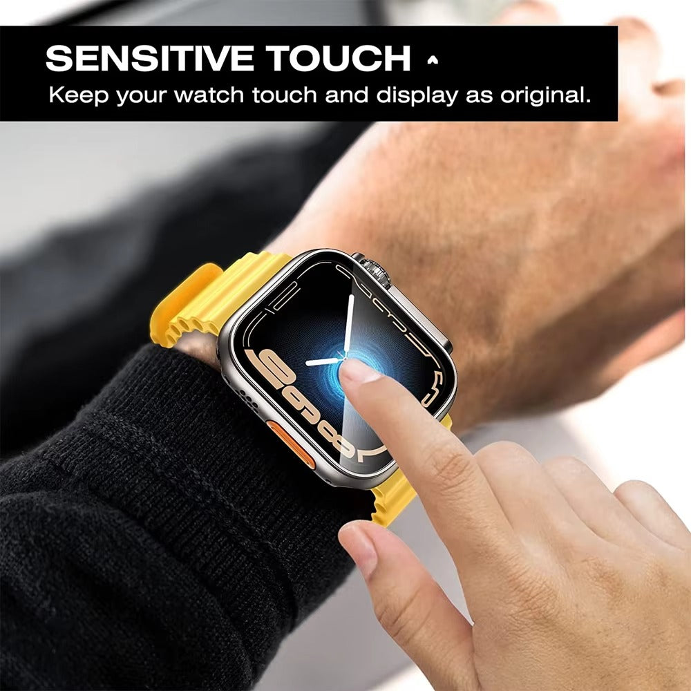 Premium Smartwatch Case with Tempered Glass – Full Cover Shockproof Screen Protector, Ultra-Thin Touch-Sensitive Bumper for 40mm 41mm 44mm 45mm