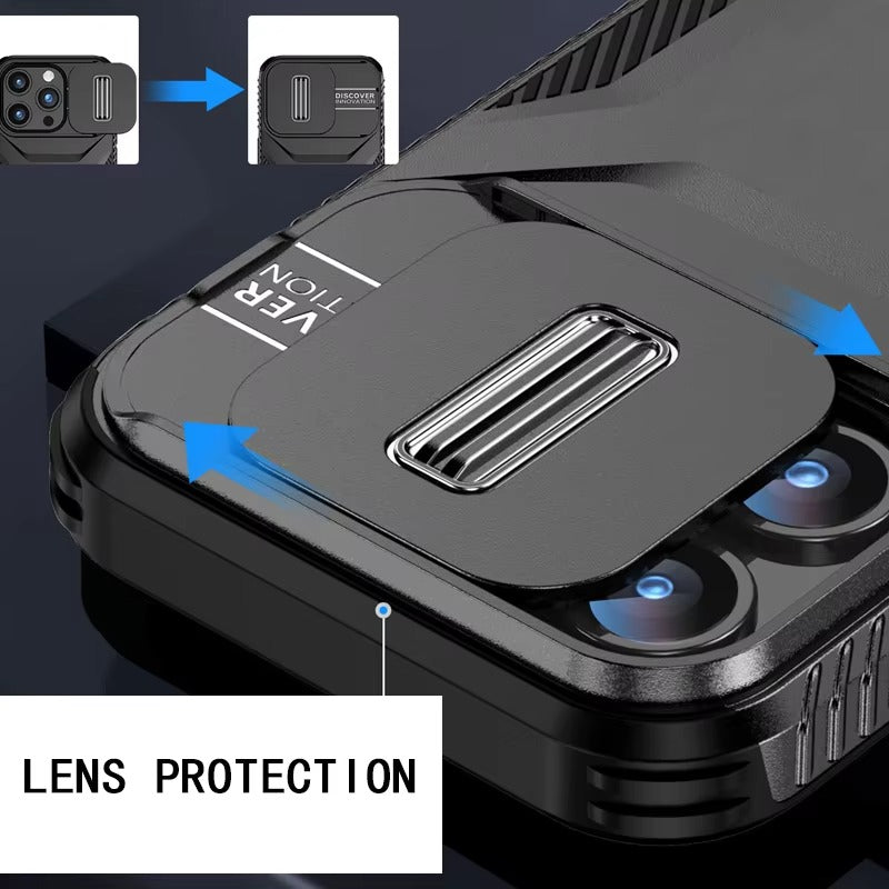 Robust Apple iPhone Case MagSafe Compatible, Camera Lens & Screen Protection, Cover with Slide Lens Armor Shell