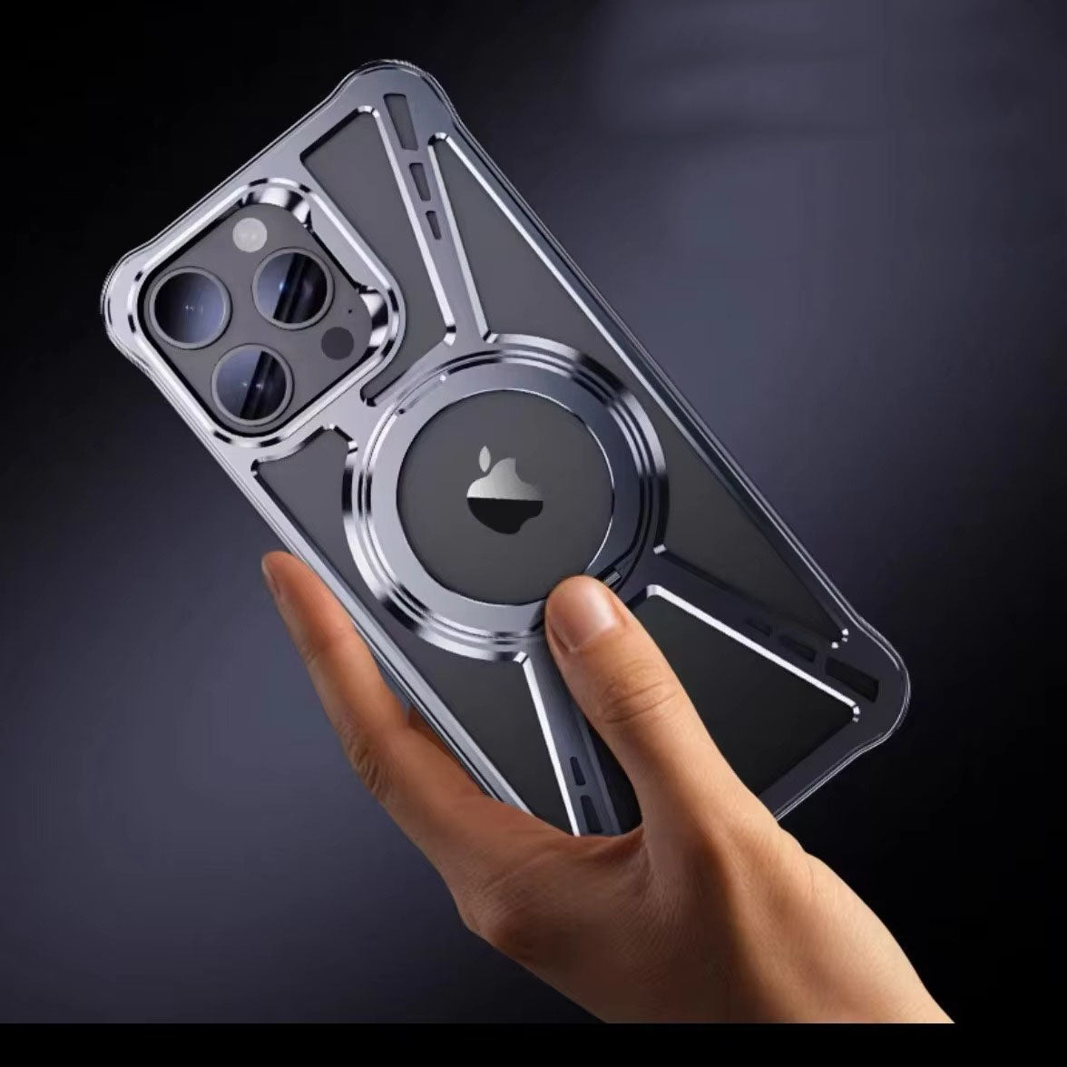 High Quality Apple iPhone Case, MagSafe Compatible, Camera Lens & Screen Protection, Ultra Thin, Shockproof, Magnetic Full All Around Cover – Aluminum Alloy Anti-Fall Case with Invisible Bracket & Metal Frame Design