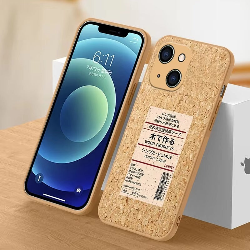 Luxury Apple iPhone Case, MagSafe Compatible, Camera Lens and Screen Protection, Ultra Thin, Shockproof, Magnetic, Full All Around Protection, Cork Wood Soft Cover