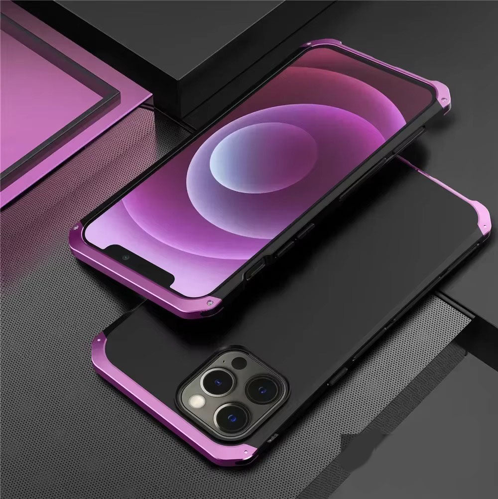 Robust Apple iPhone Case, MagSafe Compatible, Camera Lens & Screen Protection, Ultra Thin, Shockproof, Magnetic Full All Around Cover – Metal Armor Case with Aluminum + PC Shell for Rugged Full-Body Protection