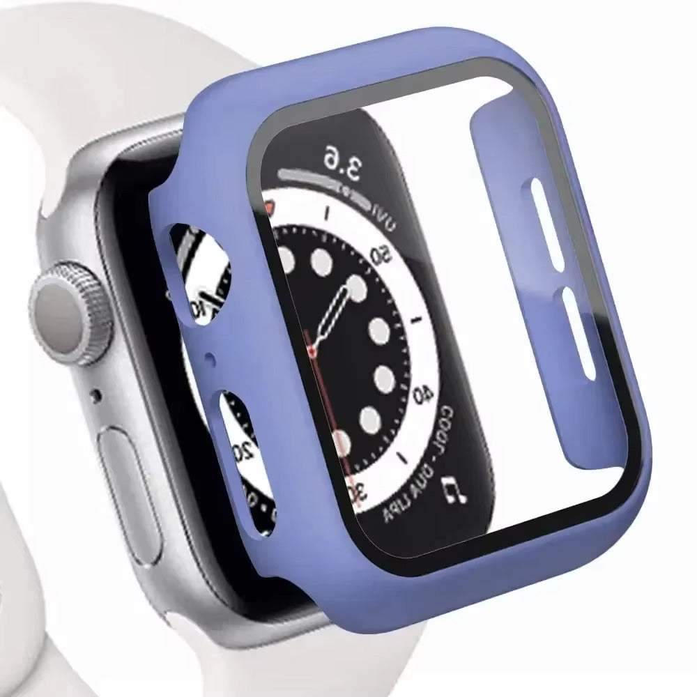 Tempered Glass Screen Protector Case – Full Cover Shockproof Bumper with Ultra-Clear Touch Glass, Compatible with 38mm to 45mm Smartwatches