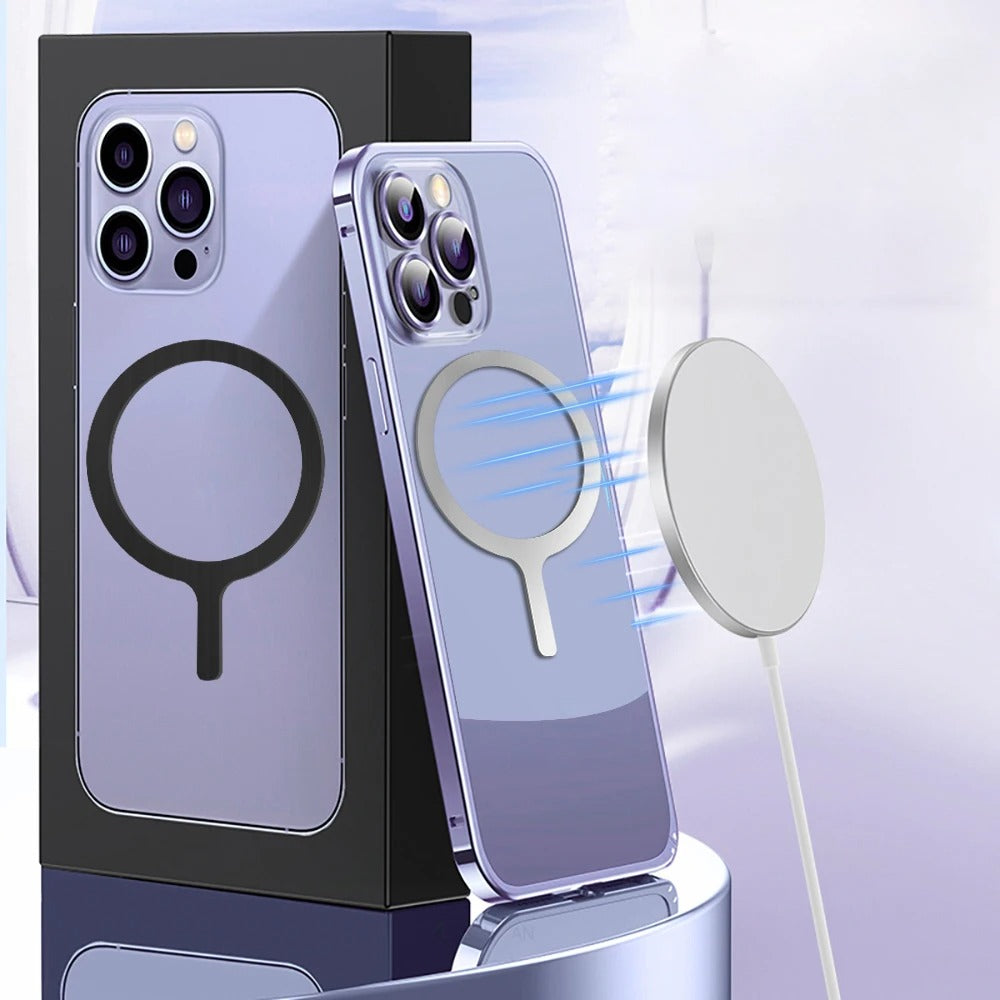 Universal Magnetic Ring Sticker for MagSafe Charger – Metal Alignment Plate for iPhone & Android, Wireless Charging Guide, Car Mount Support Plate