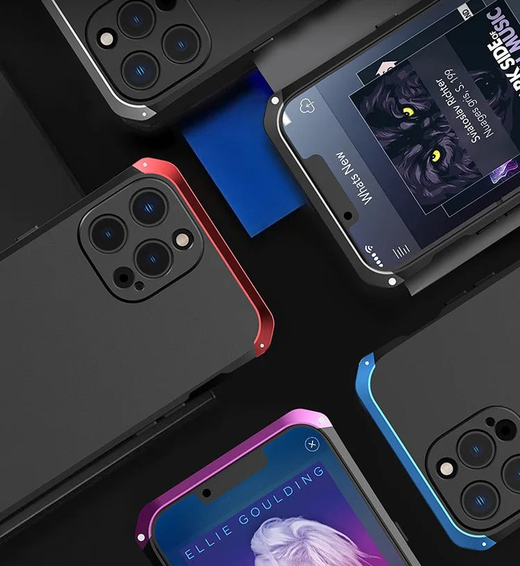 Robust Apple iPhone Case, MagSafe Compatible, Camera Lens & Screen Protection, Ultra Thin, Shockproof, Magnetic Full All Around Cover – Metal Armor Case with Aluminum + PC Shell for Rugged Full-Body Protection