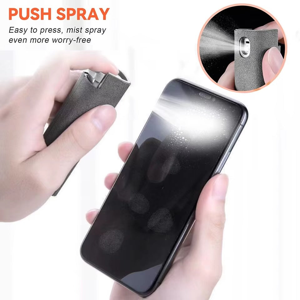 Premium, 2-in-1, Screen Cleaner Spray for Phone, Tablet, PC, iPad, Laptop, Screen Dust Remover, with Microfiber Wiper Cloth, Polish, Cleaning Tool Kit
