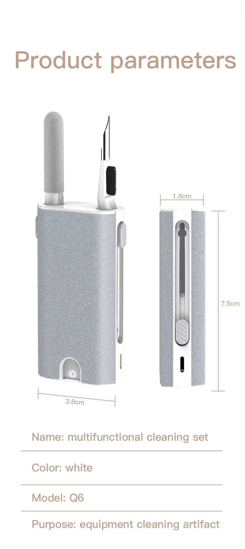 Premium, 5-in-1 Headphone Cleaner Kit with Brush, Cleaning Pen for AirPods Pro, 3, 2, 1 – Screen Cleaning Tools for Phone