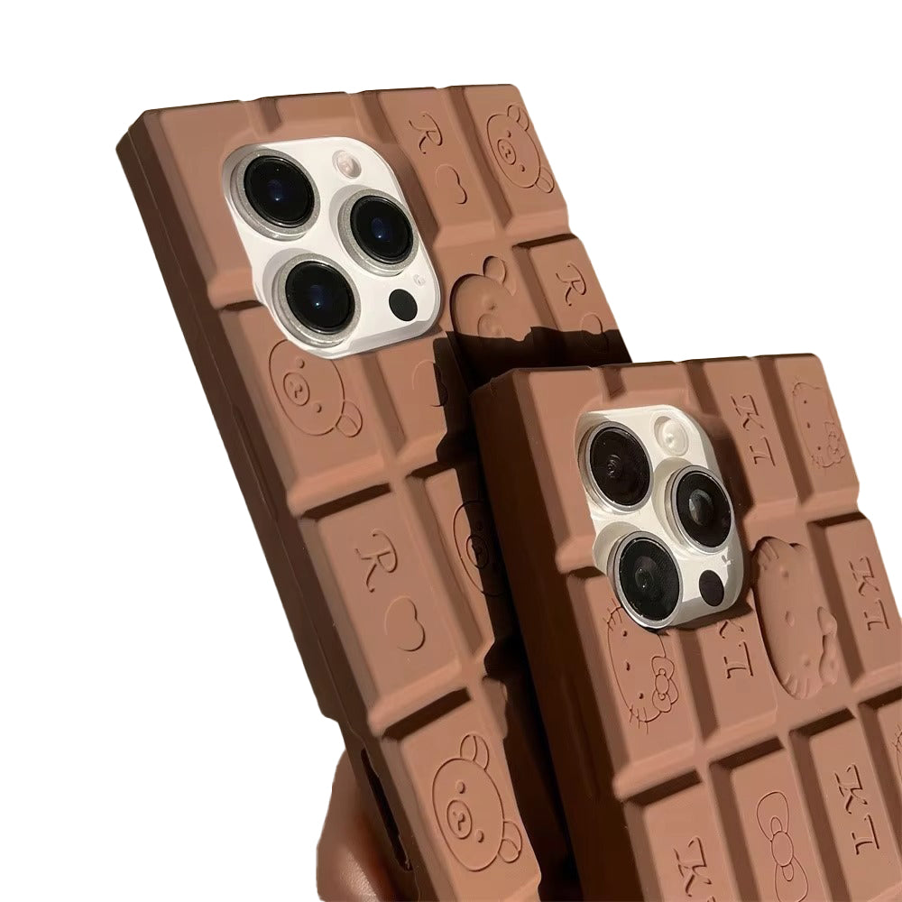 Premium Apple iPhone Case, MagSafe Compatible, Camera Lens and Screen Protection, Ultra Thin, Shockproof, Magnetic, Full All Around Protection, 3D Bear Chocolate Cover