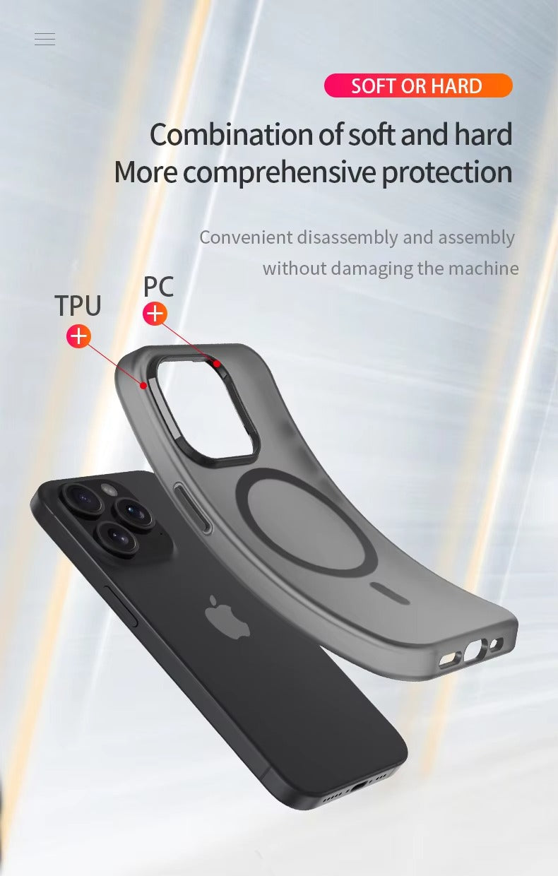 Luxury Apple iPhone Case, MagSafe Compatible, Camera Lens & Screen Protection, Ultra Thin, Shockproof, Magnetic Full All Around Cover – Matte TPU Bumper Case with Wireless Charging Support & Magnetic Snap Fit