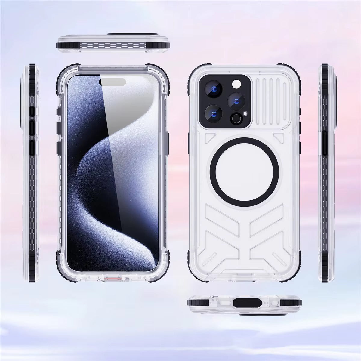 Luxury Apple iPhone Case MagSafe Compatible, Camera Lens & Screen Protection, Ultra Thin Shockproof Magnetic Full All Around Protection Cover with IP68 Waterproof Matte Finish