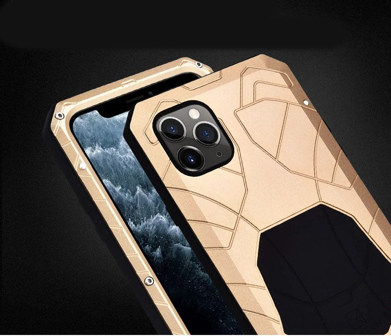 Luxury Apple iPhone Case, MagSafe Compatible, Camera Lens & Screen Protection, Ultra Thin, Shockproof, Magnetic Full All Around Cover – Aluminum Metal & Silicone Case with Dirt-Resistant Shockproof Design