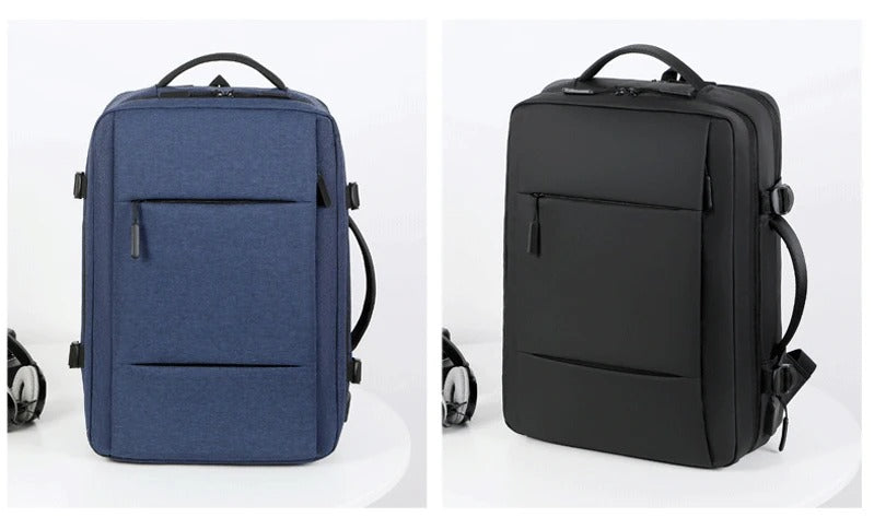 High Quality Waterproof Laptop Backpack for Men, Expandable USB Charging Bag, Business Travel School Rucksack