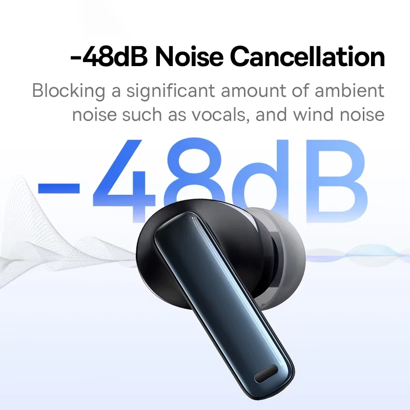 Luxury Noise Cancelling Bluetooth Earbuds for iPhone – Wireless ANC Headphones , -48dB Deep Noise Reduction for Calls & Music