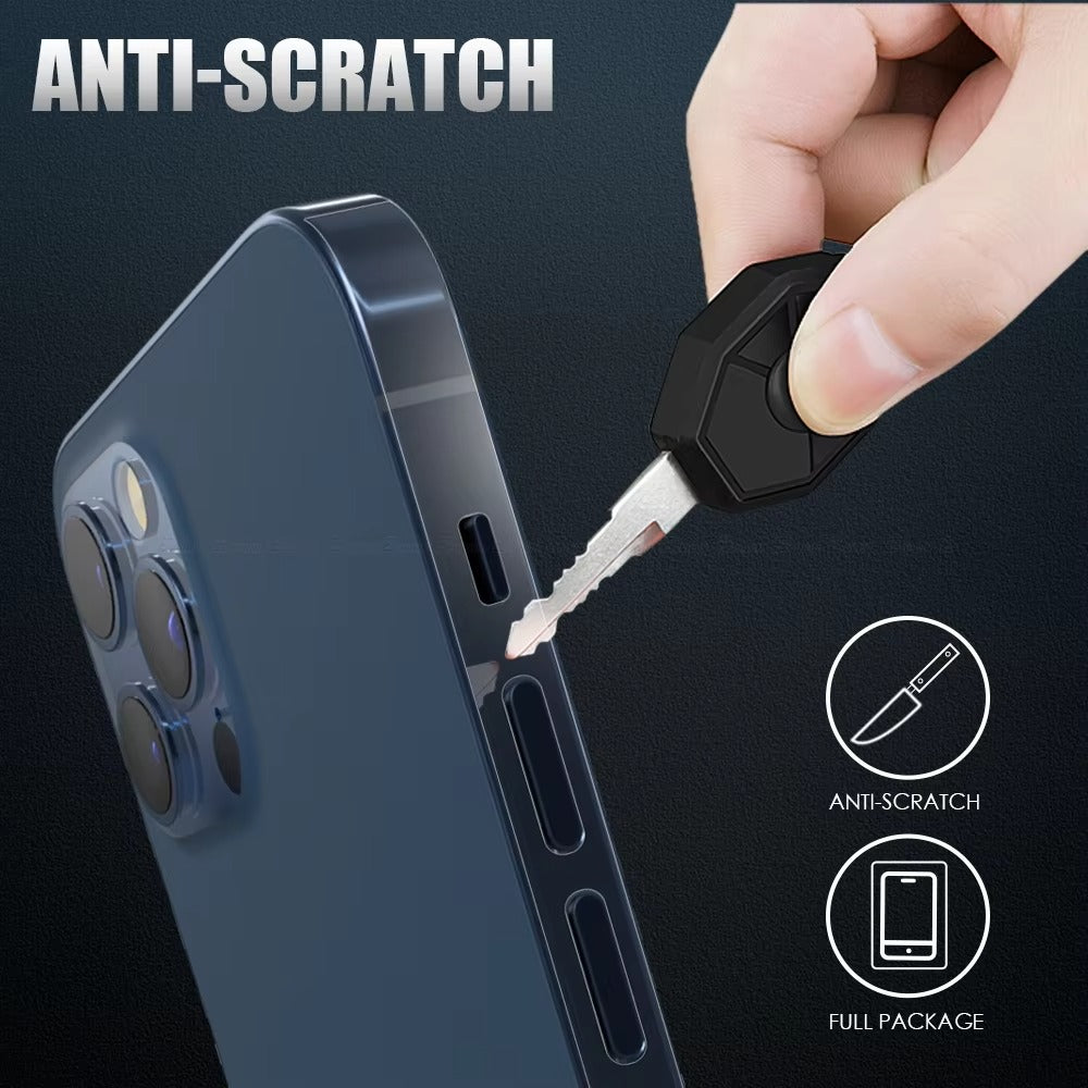 Premium Carbon Fiber Frame Protector – Transparent, Matte Edge Sticker with Hydrogel Film for iPhone Plus