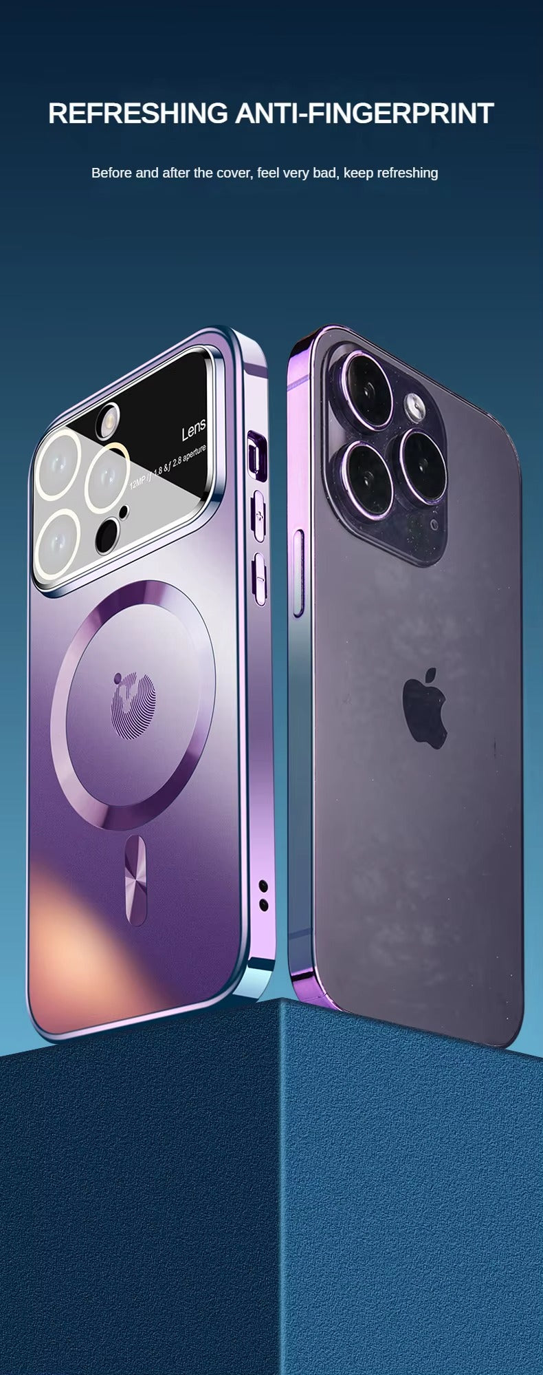 Premium Apple iPhone Case MagSafe Compatible, Camera Lens & Screen Protection, Ultra Thin Shockproof Magnetic Full All Around Protection Cover with Frosted AG Matte Back Design