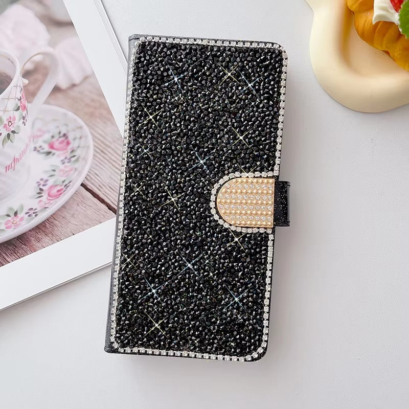 Luxury Apple iPhone Case, MagSafe Compatible, Camera Lens and Screen Protection, Ultra Thin, Shockproof, Magnetic, Full All Around Protection, Glitter Leather Wallet Cover