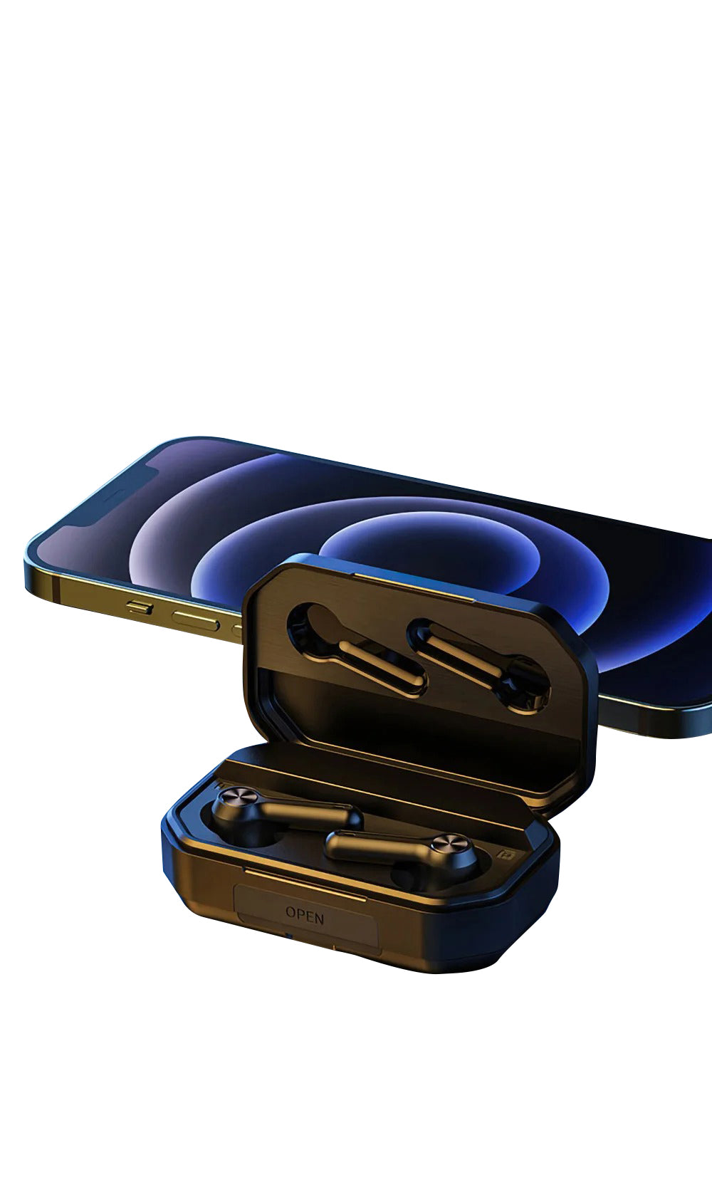 Premium TWS Bluetooth 5.0 Earbuds for iPhone Headset with LED Display, 1200mAh Charging Case Noise Reduction, and Gaming Mode