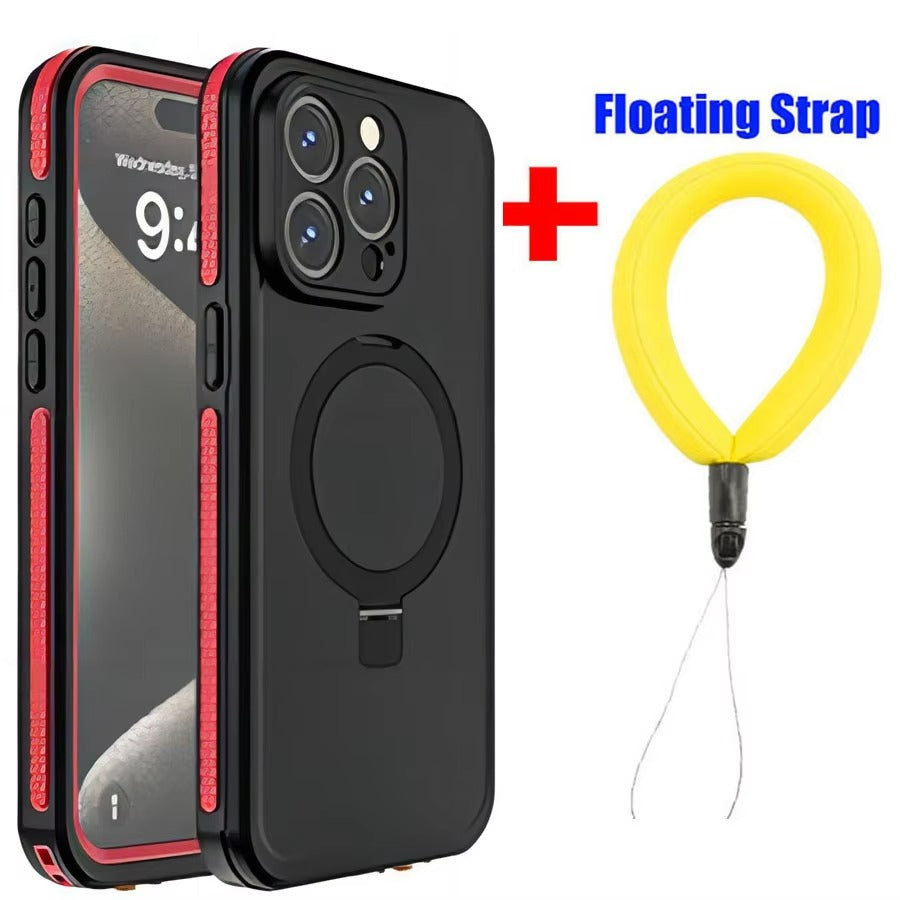 Robust Apple iPhone Case MagSafe Compatible, Camera Lens & Screen Protection, Cover with IP68 Waterproof Stand Design