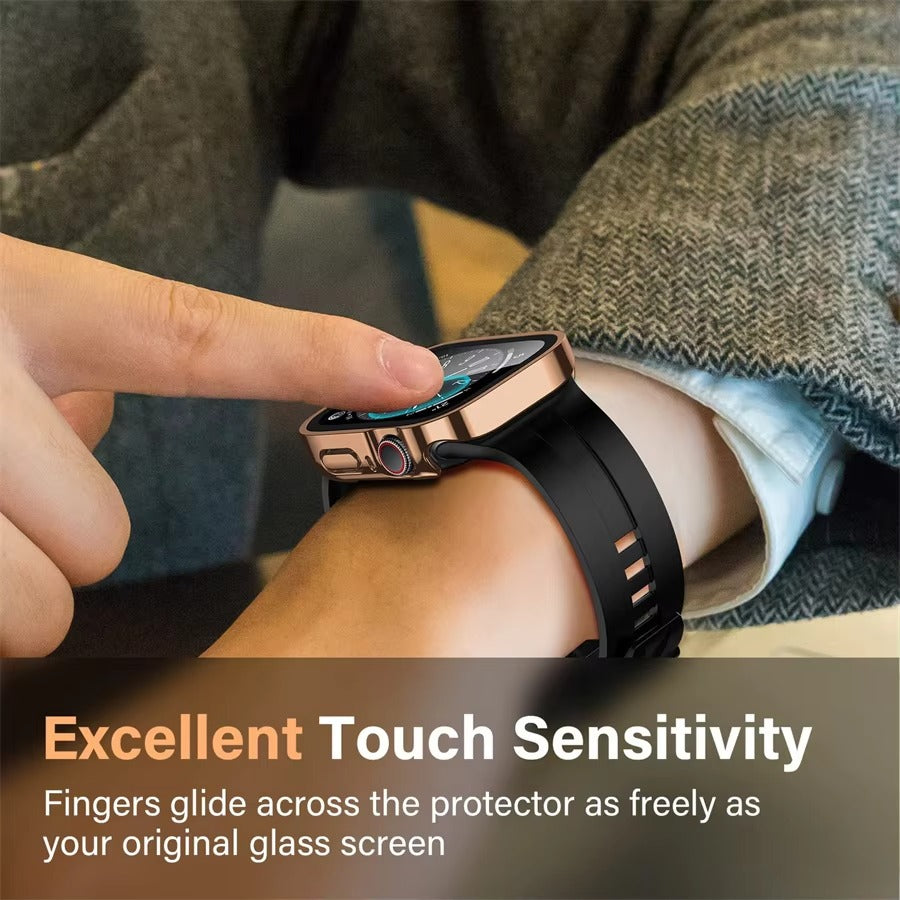 High Quality Tempered Glass Case for Apple Watch – Full Coverage Display Protector Film for 40mm to 45mm Smartwatches