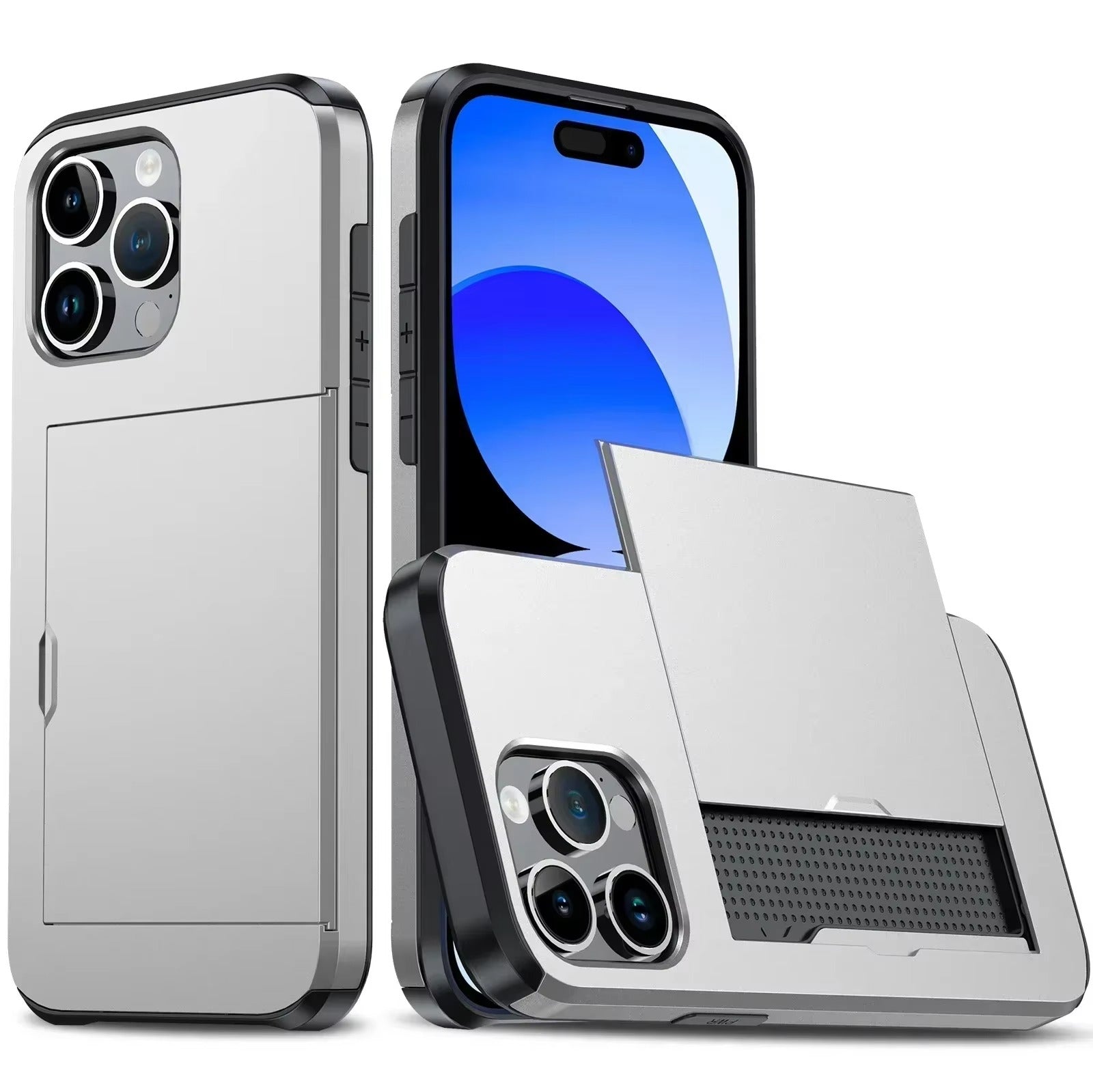 Robust Apple iPhone Case, MagSafe Compatible, Camera Lens and Screen Protection, Ultra Thin, Shockproof, Magnetic, Full All Around Protection, Slide Card Wallet Cover