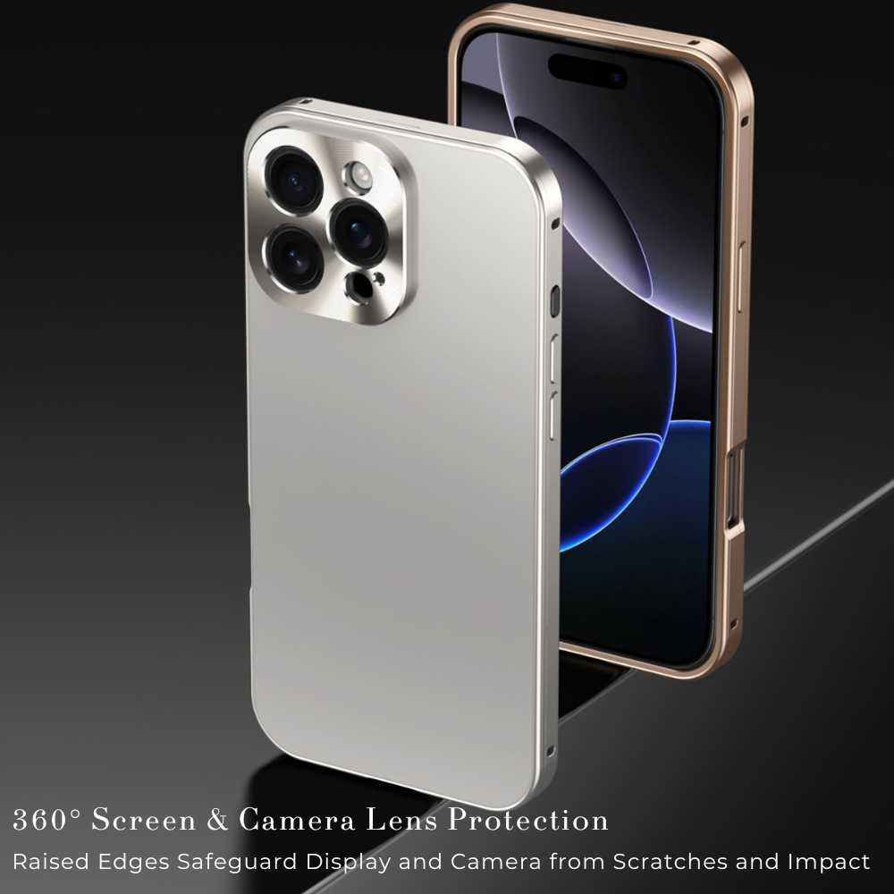 Luxury Shockproof Magnetic Phone Case - Slim Aluminum Frame with Full Lens Protection, Wireless Charging Compatible