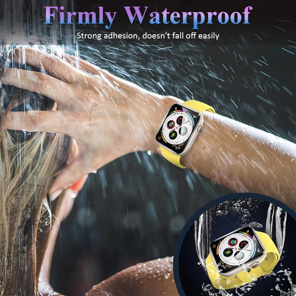 Premium 3D Full Cover Tempered Glass Screen Protector for Apple Watch – Anti-Fingerprint, Shockproof Case Bundle 38mm–49mm